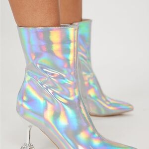 Fashion Nova Iridescent Heeled Boots